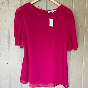 Loft polka dot textured top